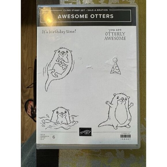 Stampin’ Up! Awesome Otters Stamp Set Birthday Party New - Picture 1 of 4
